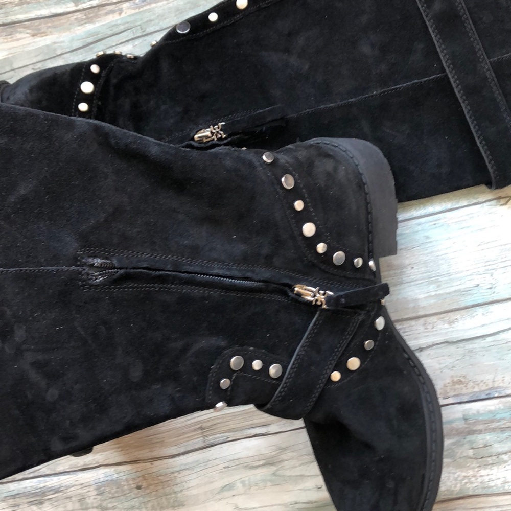 SAM EDELMAN Deryn Knee High Black tall stud boots - Picture 5 of 7